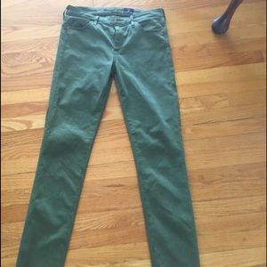 Size 28 R AG Sateen pants/jeans. Kahki green.